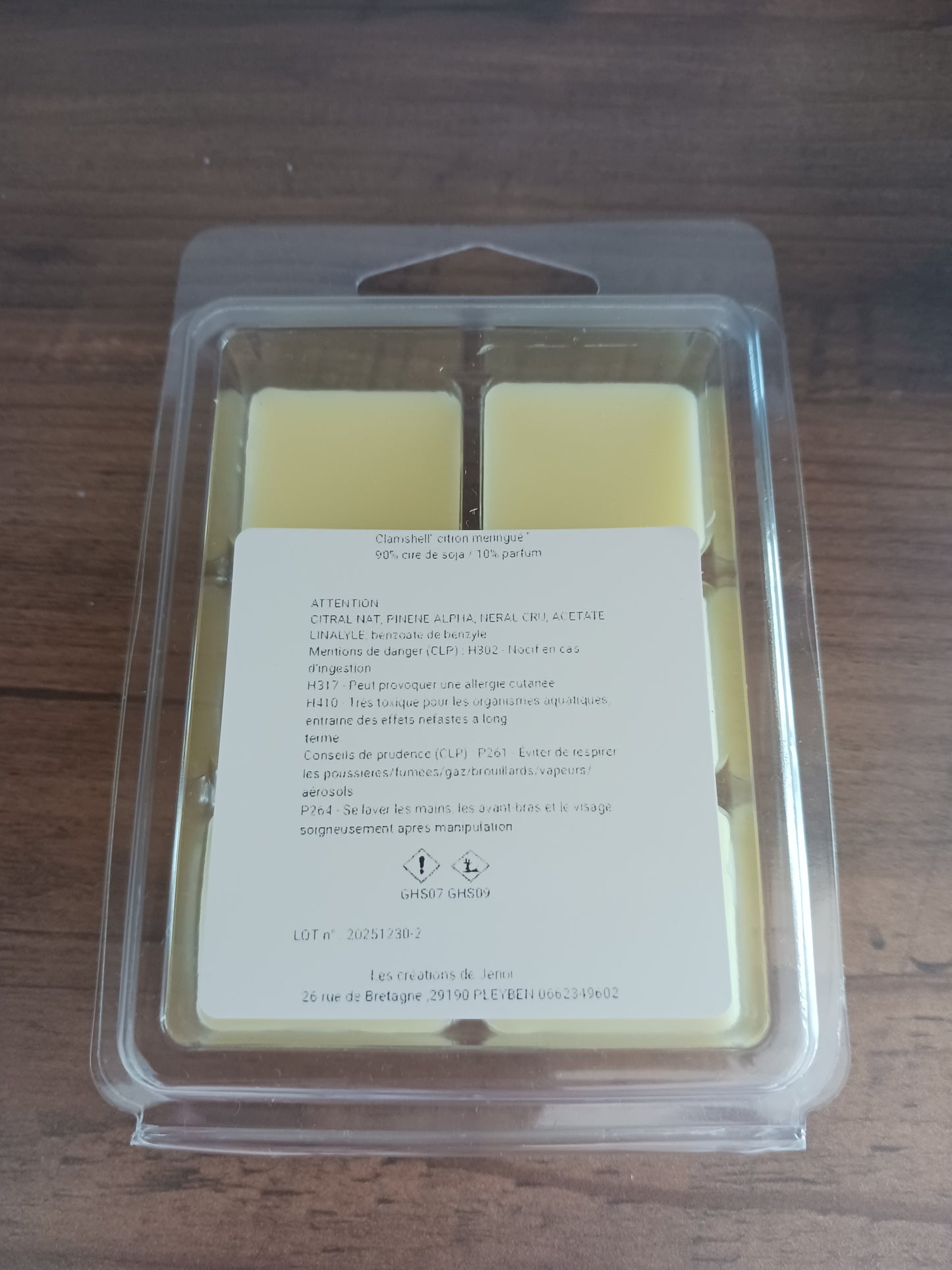 Clamshell " Fondant parfumé " , senteur citron meringué