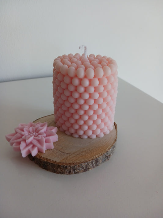 Bougie " Bubble " rose