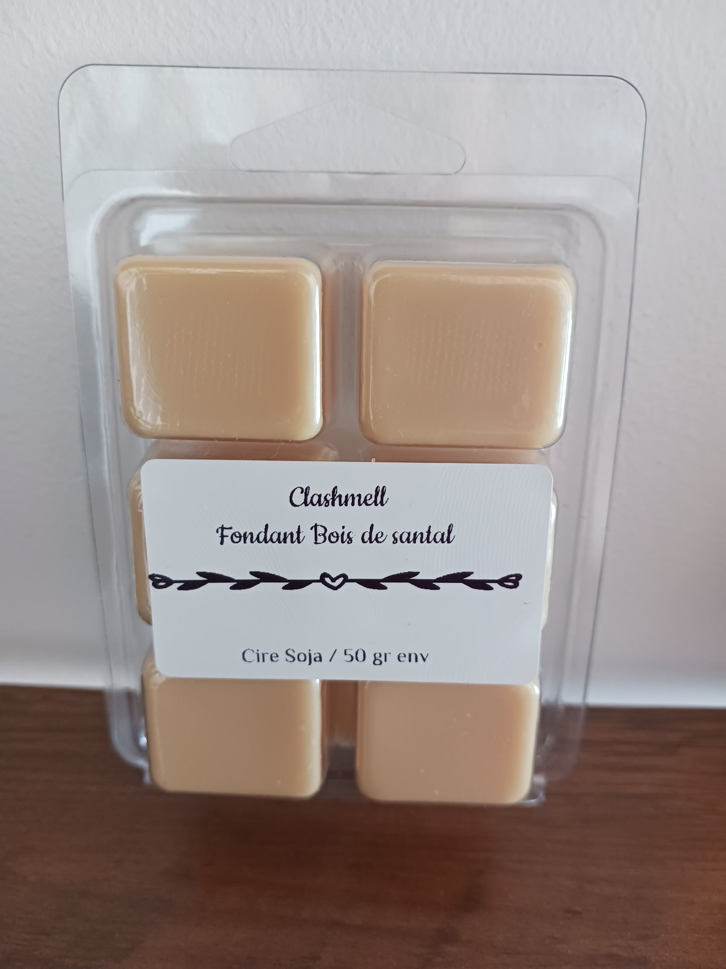 Clamshell " Fondant parfumé " , senteur Bois de santal
